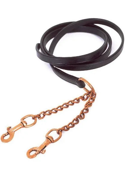 Windsor Leather Lead with twin chain